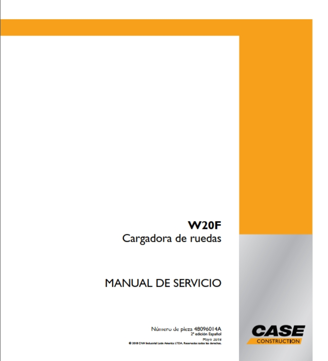 Case Wheel Loader W20F Service Manual PDF