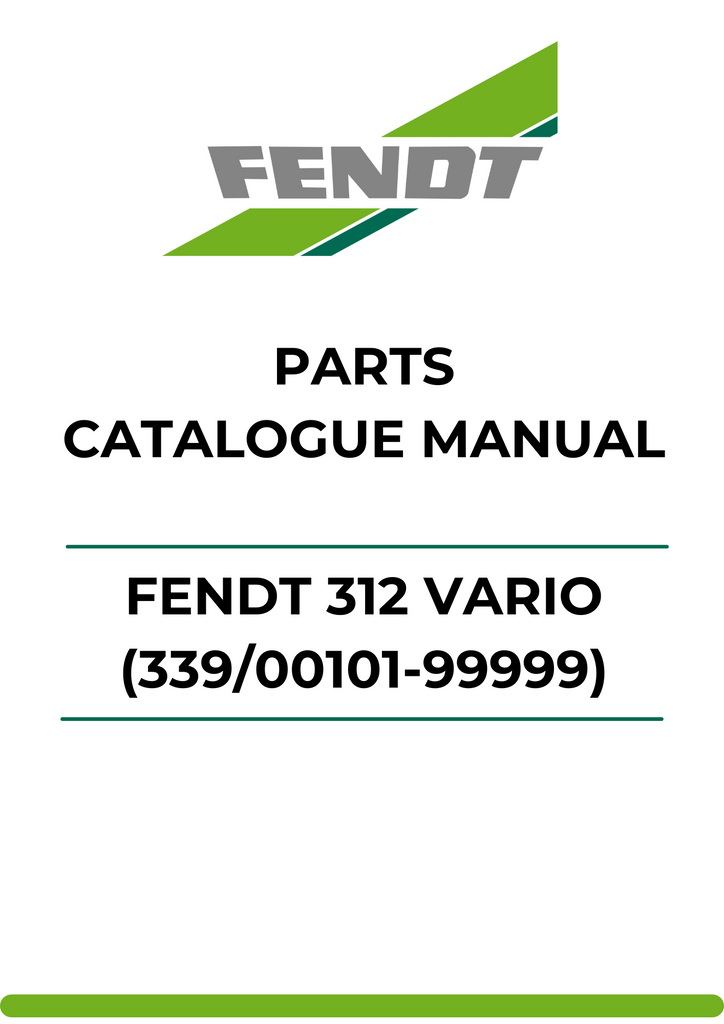 PARTS CATALOG MANUAL - FENDT 312 VARIO SCR (325/00101-99999) PDF FILE