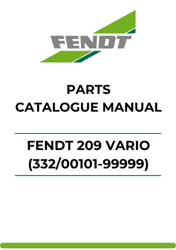PARTS CATALOG MANUAL - FENDT 209 VARIO (332/00101-99999) PDF FILE