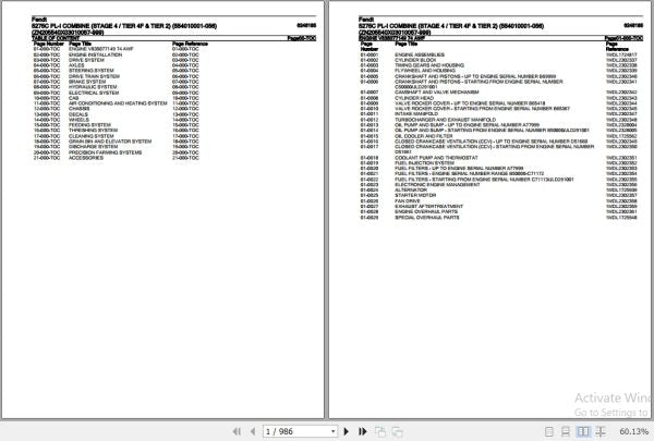 FENDT COMBINE 5275C PL-I 6246185 07.2020 SPARE PARTS CATALOGUE MANUAL - PDF FILE