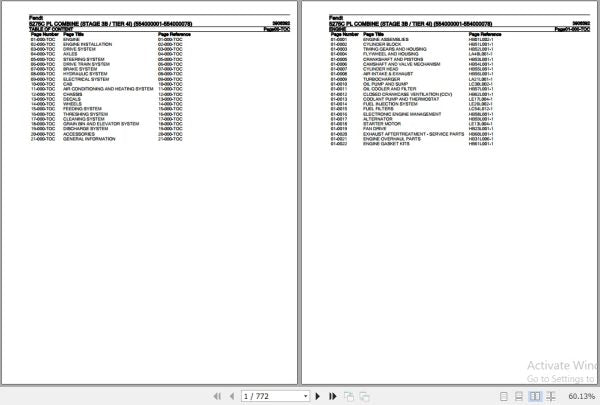 FENDT COMBINE 5275C PL 3906392 07.2020 SPARE PARTS CATALOGUE MANUAL - PDF FILE