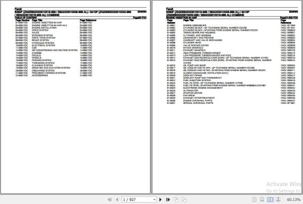 FENDT COMBINE 8380P, 8410P, 6246464 07.2020 SPARE PARTS CATALOGUE MANUAL - PDF FILE