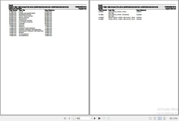 FENDT SPRAYER 355 366 ROGATOR FR355366MY2019 2019 SPARE PARTS CATALOGUE MANUAL - PDF FILE