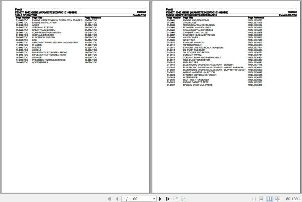 FENDT TRACTOR 1042 GEN2 F537000 02.2020 SPARE PARTS CATALOGUE MANUAL - PDF FILE