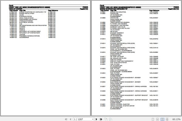 FENDT TRACTOR 1050 LRC GEN2 F539003 02.2020 SPARE PARTS CATALOGUE MANUAL - PDF FILE