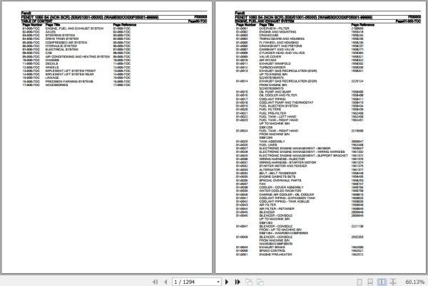 FENDT TRACTOR 1050 S4 F530003 10.2019 SPARE PARTS CATALOGUE MANUAL - PDF FILE