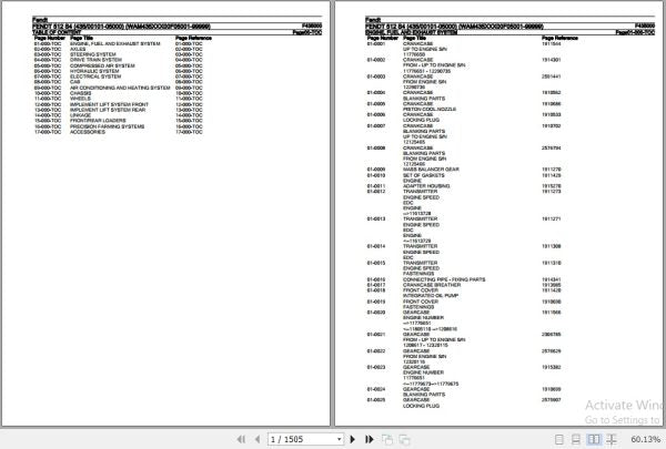 FENDT TRACTOR 512 S4 F435000 07.2020 SPARE PARTS CATALOGUE MANUAL - PDF FILE