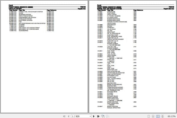 FENDT TRACTOR 930NA F930105 10.2020 SPARE PARTS CATALOGUE MANUAL - PDF FILE