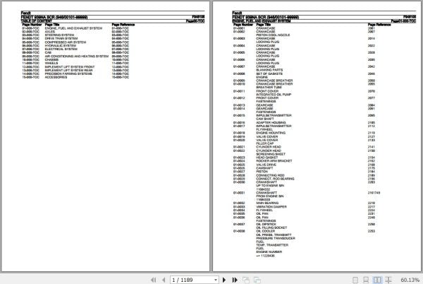 FENDT TRACTOR 939NA SCR F946105 07.2020 SPARE PARTS CATALOGUE MANUAL - PDF FILE