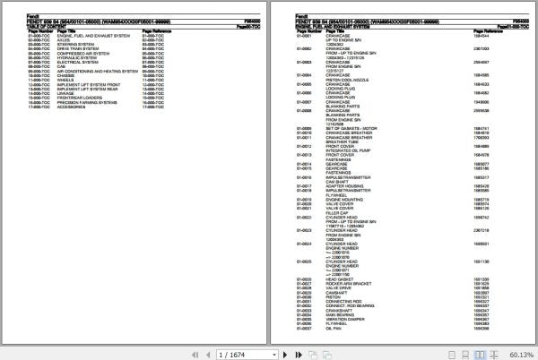 FENDT TRACTOR 939 S4 F954000 10.2020 SPARE PARTS CATALOGUE MANUAL - PDF FILE