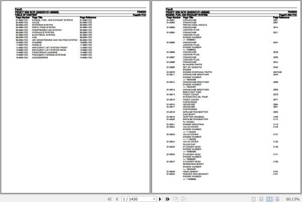 FENDT TRACTOR 939 SCR F946000 09.2020 SPARE PARTS CATALOGUE MANUAL - PDF FILE