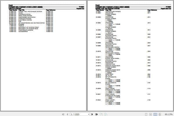 FENDT TRACTOR FARMER 309 F119001 01.2020 SPARE PARTS CATALOGUE MANUAL - PDF FILE