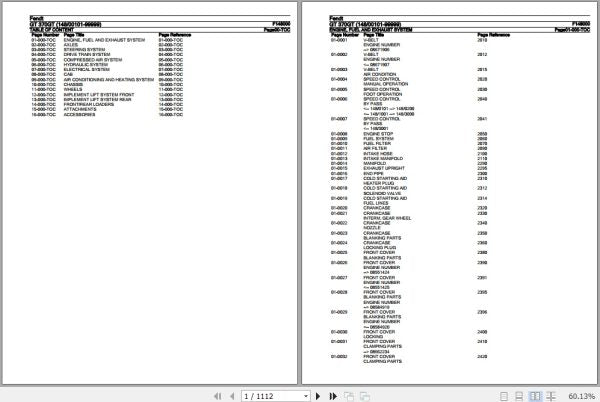 FENDT TRACTOR GT 370GT F148000 11.2018 SPARE PARTS CATALOGUE MANUAL - PDF FILE