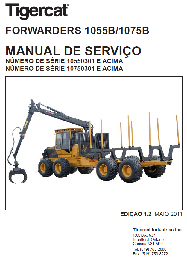 TIGERCAT 1055B FORWARDER SERVICE REPAIR MANUAL (10550301-10551000)