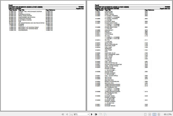 FENDT TRACTOR FAVORIT 916 F916000 09.2020 SPARE PARTS CATALOGUE MANUAL - PDF FILE