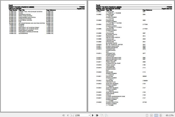 FENDT TRACTOR 718 SCR F734000 10.2020 SPARE PARTS CATALOGUE MANUAL - PDF FILE