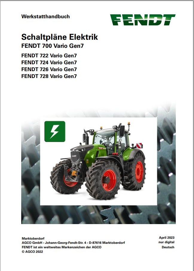 Fendt 714 716 718 720 722 724 Vario Operator Workshop and Diagram Manual PDF