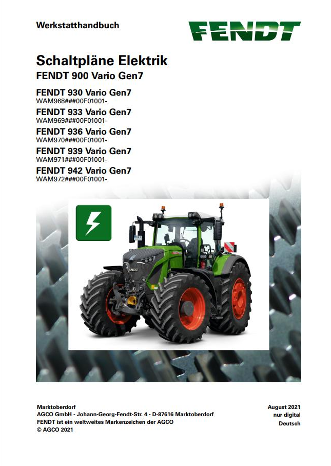 Fendt 930 933 936 939 942 Vario Gen7 Circuit Diagram Manual PDF
