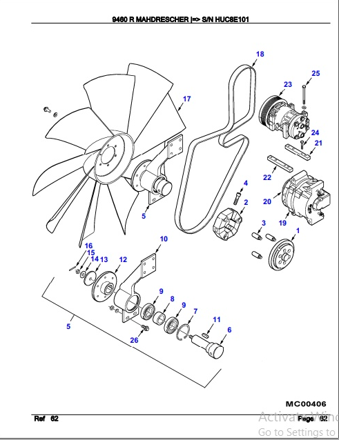 Fendt Combine Harvester 9460 R Parts Catalog Manual 79033851 07.2011 DE PDF