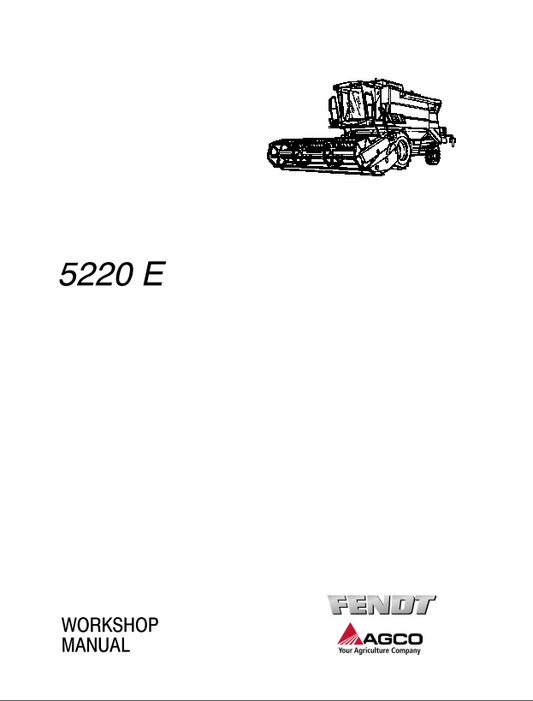 Fendt Eu Harvesting 5220 E Combine Workshop Service Manual 1857672B PDF