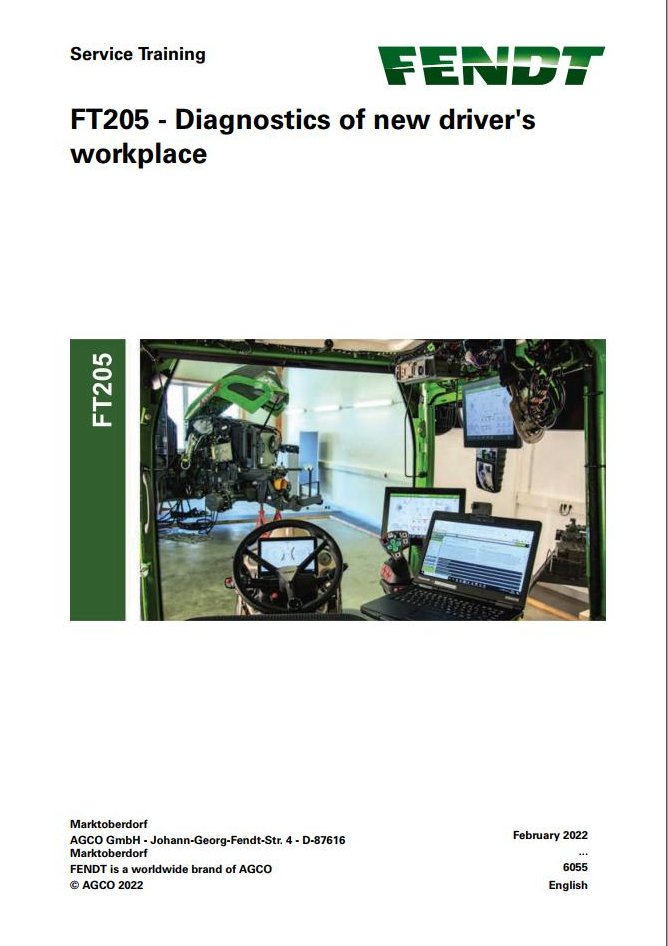 Fendt FT205 – Diagnostic Of New Driver Workplace Service Training Manual 758013 PDF