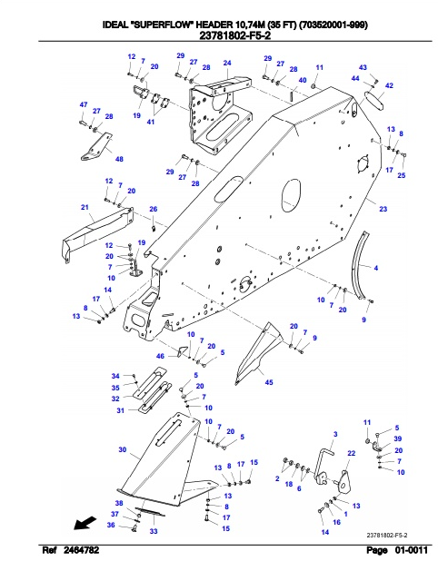 Fendt Harvesting Ideal Superflow Header 10.74M Parts Catalog Manual 6246081 09.2020 PDF