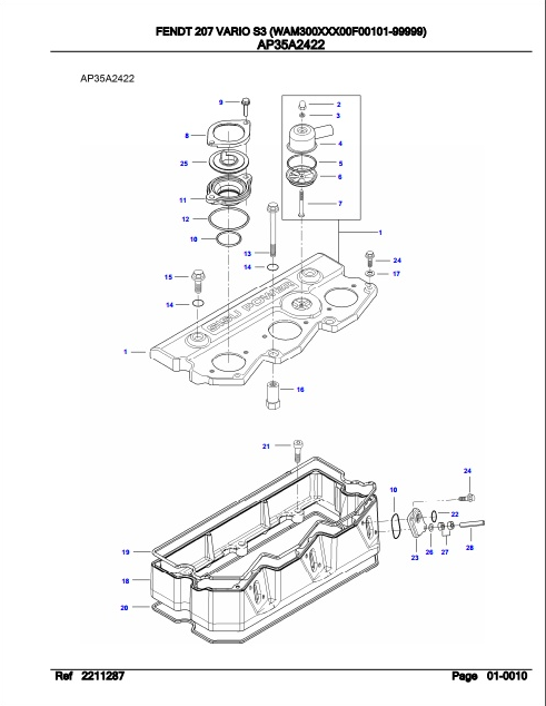 Fendt Tractor 207 Vario S3 Parts Catalog Manual F300000 06.2020 PDF