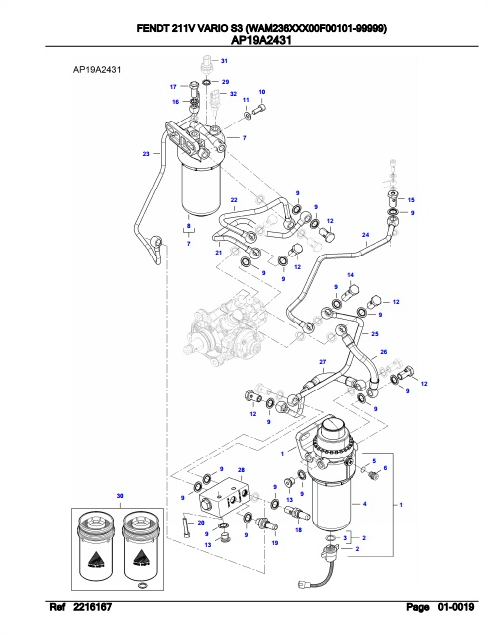 Fendt Tractor 211V Vario S3 Parts Catalog Manual F236000 01.2020 PDF