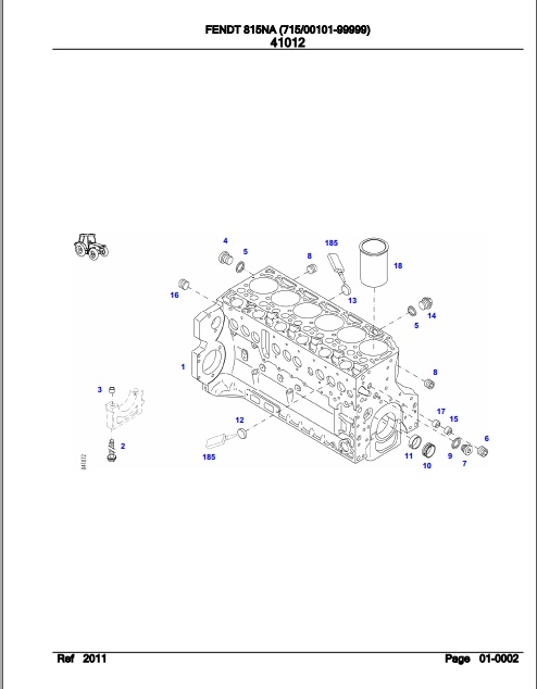 Fendt Tractor 815NA Parts Catalog Manual F715105 10.2020 PDF