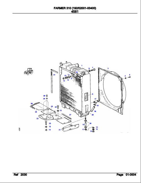 Fendt Tractor Farmer 310 Parts Catalog Manual F192001 11.2018 PDF