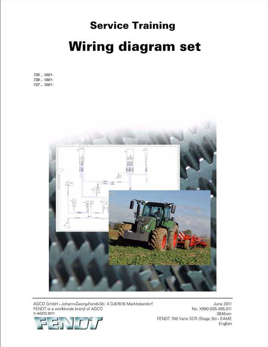 Fendt Tractor Wiring Diagram Set Service Manual 72497480 PDF