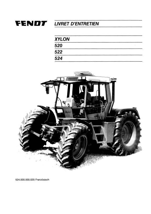 Fendt Tractor Xylon VIN 520-524 Operation , Workshop Manual PDF