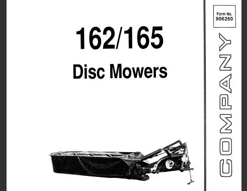 GEHL 162, 165 DISC MOWERS OPERATOR’S MANUAL - PDF FILE