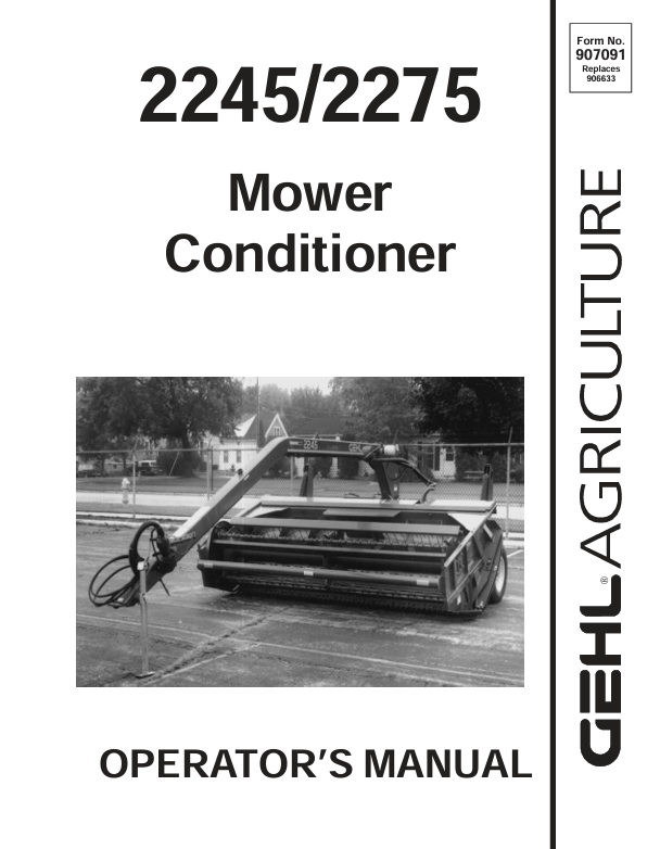 GEHL 2245, 2275 MOWER CONDITIONER (907091) OPERATOR MANUAL PDF DOWNLOAD