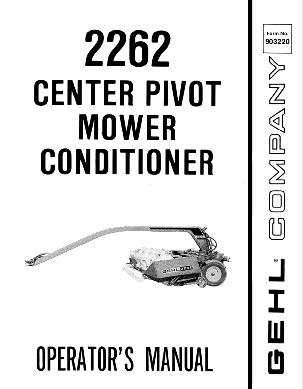 GEHL 2262 (903220A) Operator Manual PDF Download | Service Guide