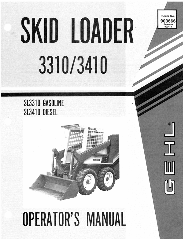 GEHL 3310 & 3410 Skid Loader Operator Manual (903666) PDF Download
