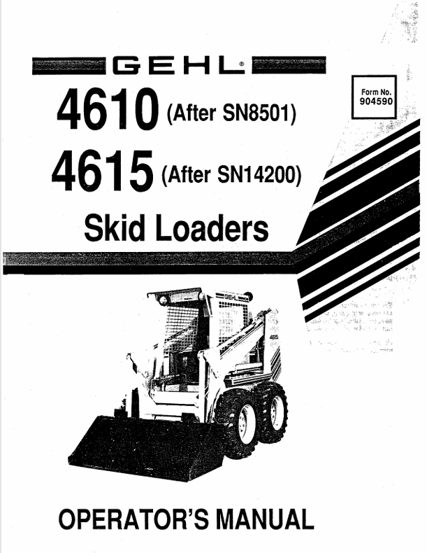 GEHL 4610 & 4615 Skid Loaders (904590) Operator Manual PDF Download