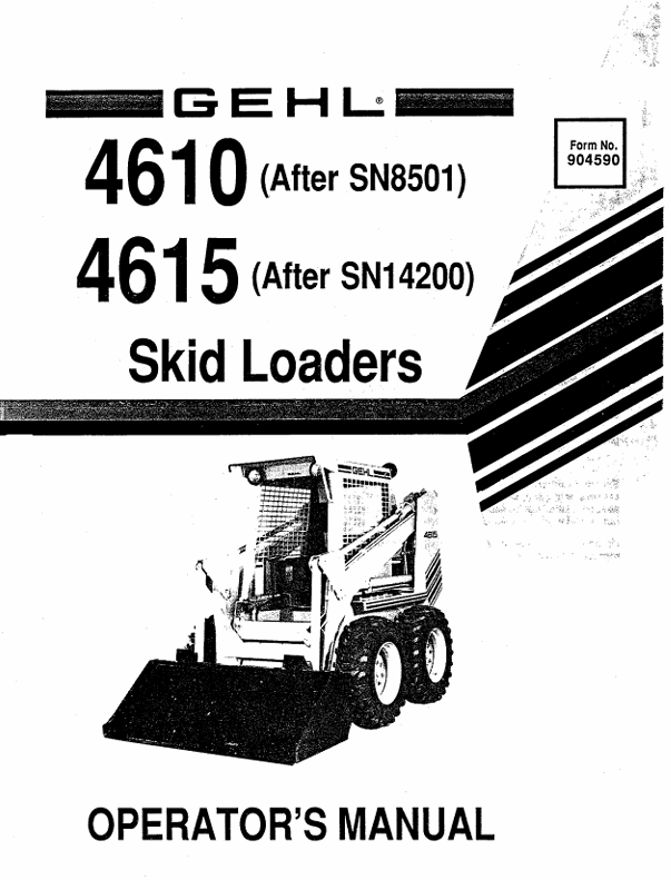 GEHL 4610 & 4615 Skid Loader (904590) Operator Manual PDF Download