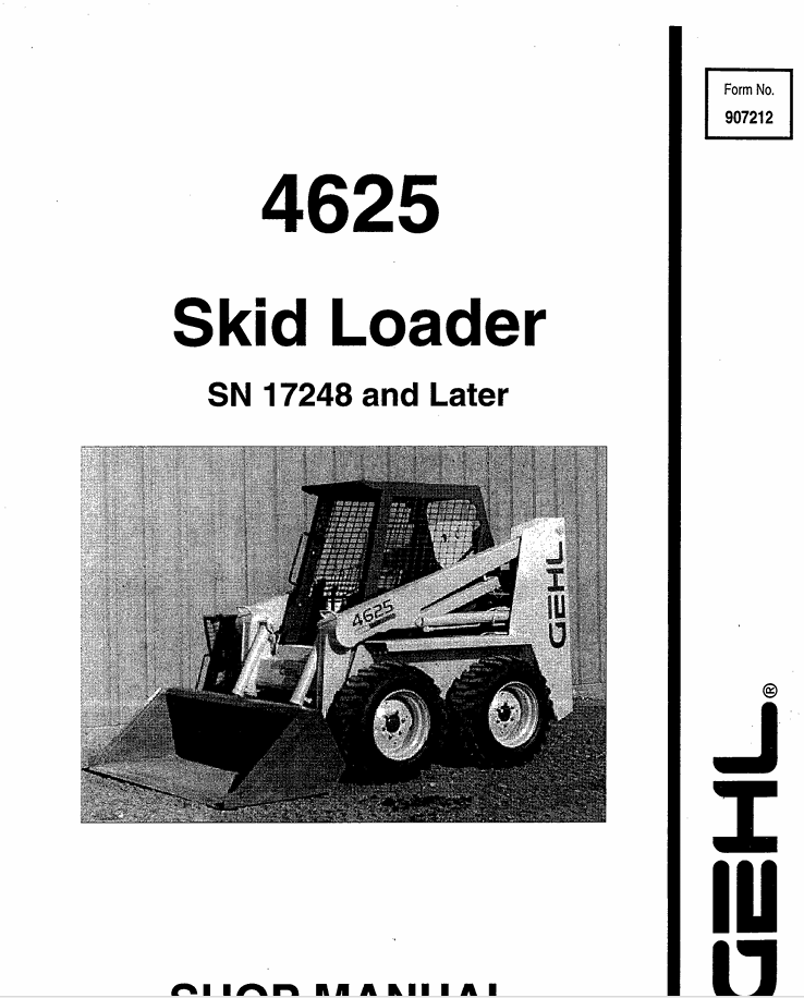 GEHL 4625 Skid Loader (907212) Service Manual PDF | Repair & Workshop Guide
