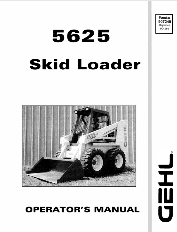GEHL 5625 Skid Loader (907248) Operator Manual PDF Download | Complete Service Guide