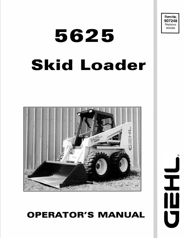 GEHL 5625 Skid Loader (907248) Operator Manual PDF Download | Complete Service Guide