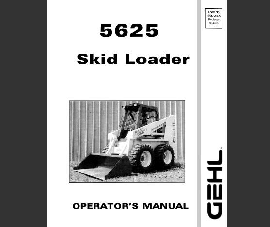 GEHL 5625 SKID LOADER OPERATOR’S MANUAL - PDF FILE