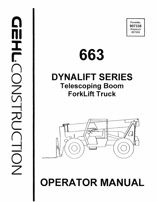 GEHL 663 (907338A) Operator Manual PDF – Complete Service & User Guide