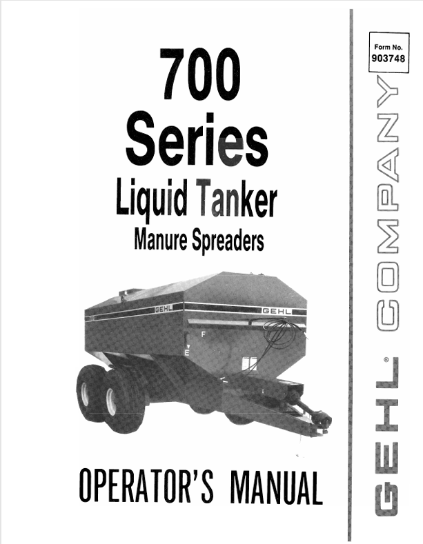 GEHL 700 (903748A) Operator Manual PDF Download – Complete Service Guide