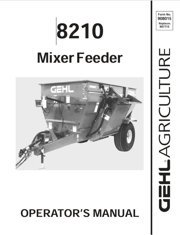 GEHL 8210 Mixed Feeder (908015A) Operator Manual PDF Download | Complete Service Guide
