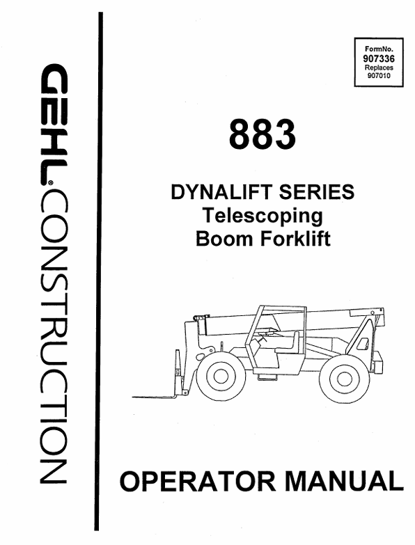 GEHL 883 Dynalift Series (907336) Operator Manual PDF Download | Complete Service Guide