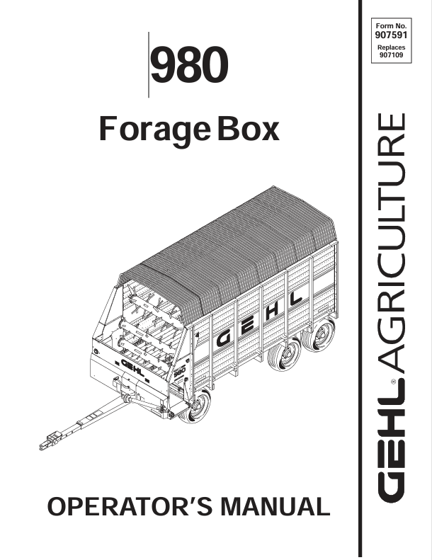 GEHL 980 Forage Box (907591) Operator Manual PDF Download – Complete Operation & Maintenance Guide