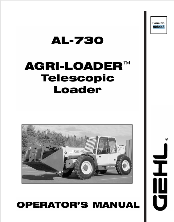 GEHL AL-730 (908448A) Operator Manual PDF Download | Complete Service Guide