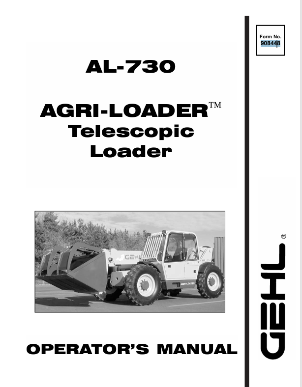 GEHL AL-730 Telescopic Loader (908448) Operator Manual PDF Download | Complete Service Guide
