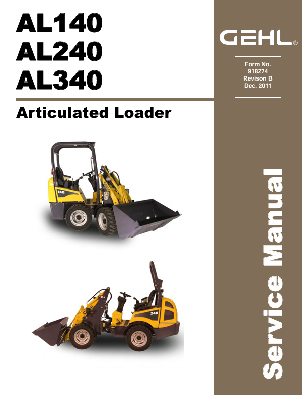 GEHL AL140, AL240, AL340 (918274) Service Manual PDF – Repair & Maintenance Guide